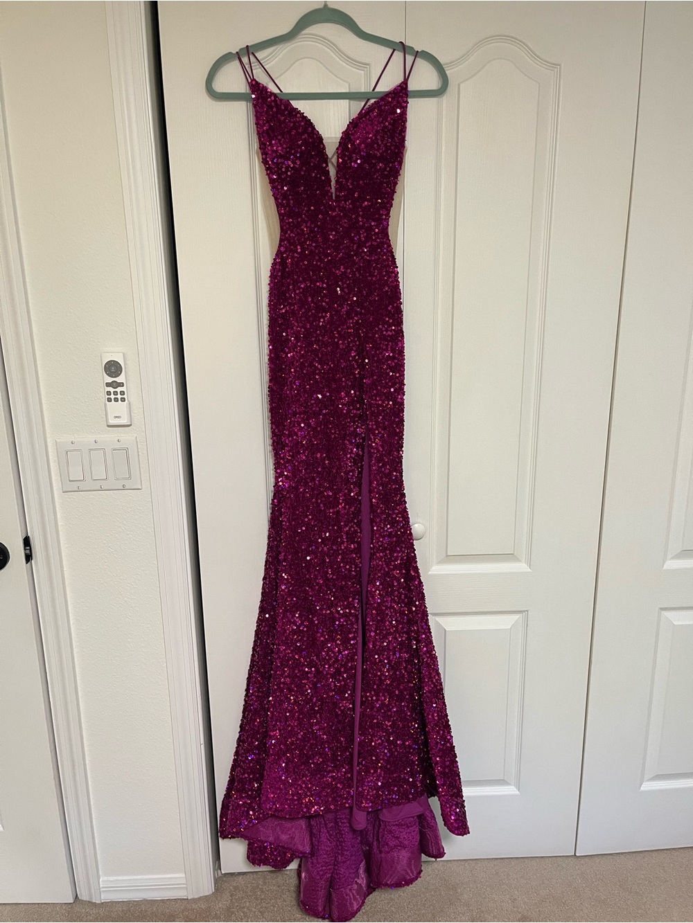 Amarra 88503 pink prom dress size 00 sequin sparkle lace back